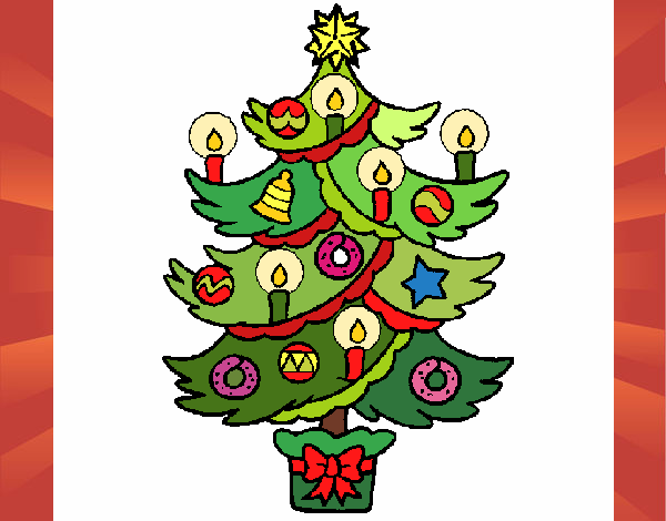 Dibujo Árbol de navidad con velas pintado por GabyMil