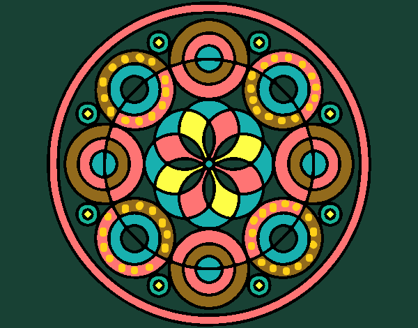 Dibujo Mandala 35 pintado por blanca