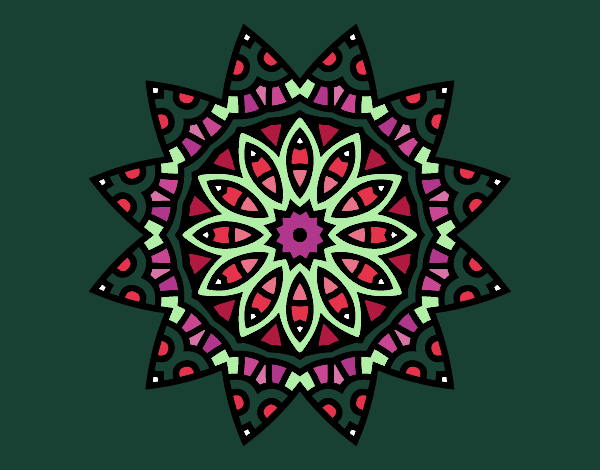 Dibujo Mandala estrella pintado por blanca