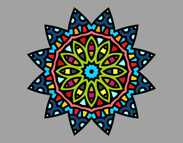 Dibujo Mandala estrella pintado por nomadogf97