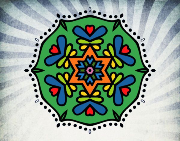 Dibujo Mandala simétrica pintado por DDR92