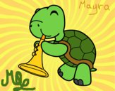 Dibujo Tortuga con trompeta pintado por tilditus