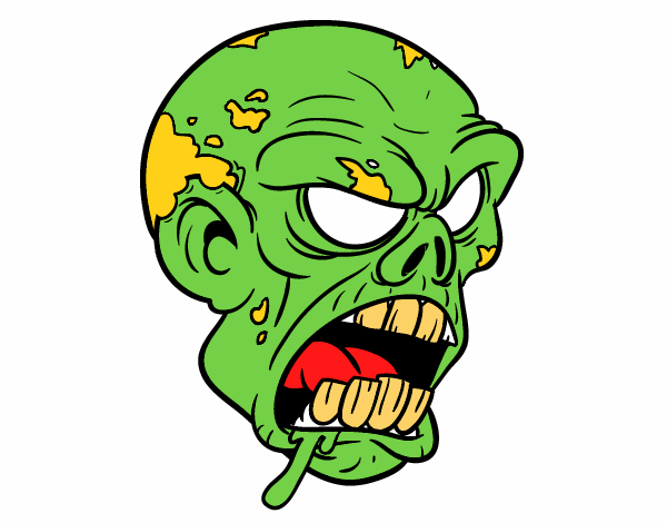 Dibujo Cabeza de zombi pintado por momedia