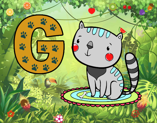 Dibujo G de Gato pintado por thaisleo