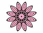 Dibujo Mandala flor con pétalos pintado por momedia