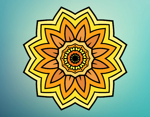 Dibujo Mandala flor de girasol pintado por tilditus