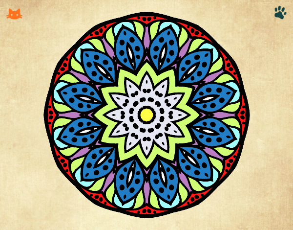 Dibujo Mandala naturaleza pintado por gatitanadi