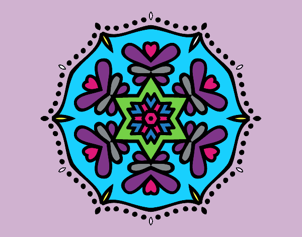 Dibujo Mandala simétrica pintado por tilditus