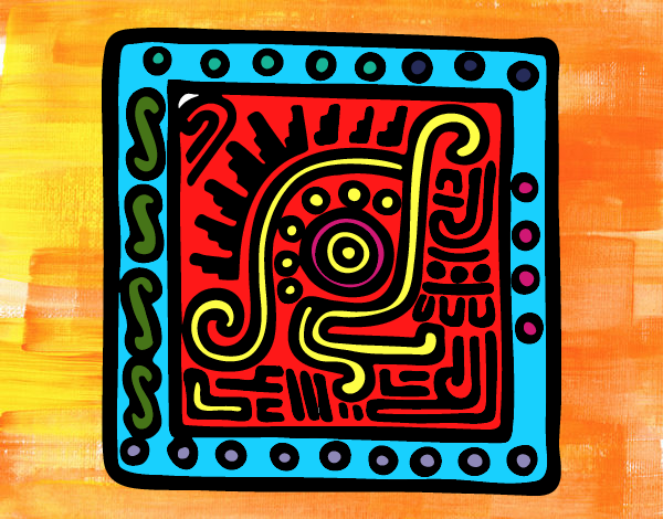 Dibujo Símbolo maya pintado por esmelu