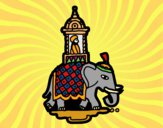 Dibujo Taxi-elefante pintado por Laksmi