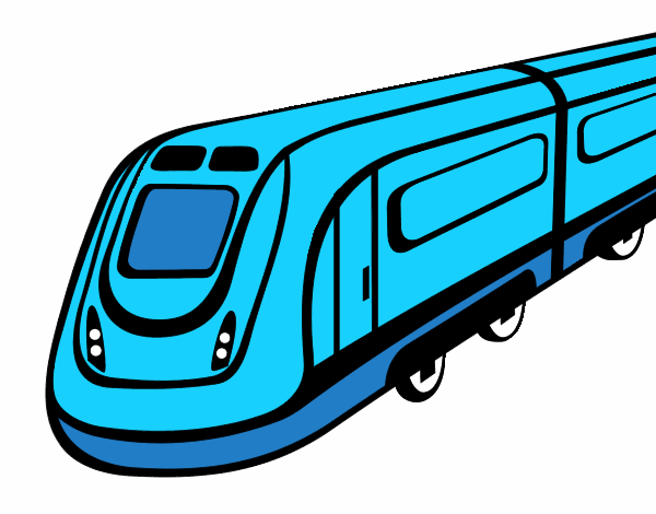 Dibujo Tren de alta velocidad pintado por momedia