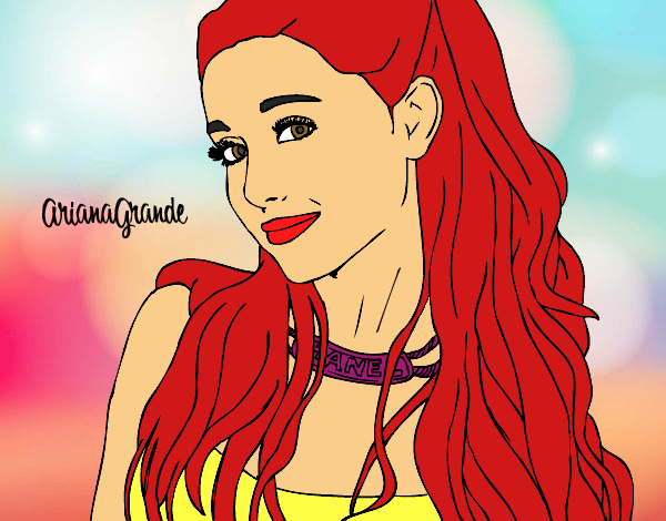 Dibujo Ariana Grande con collar pintado por brendazali