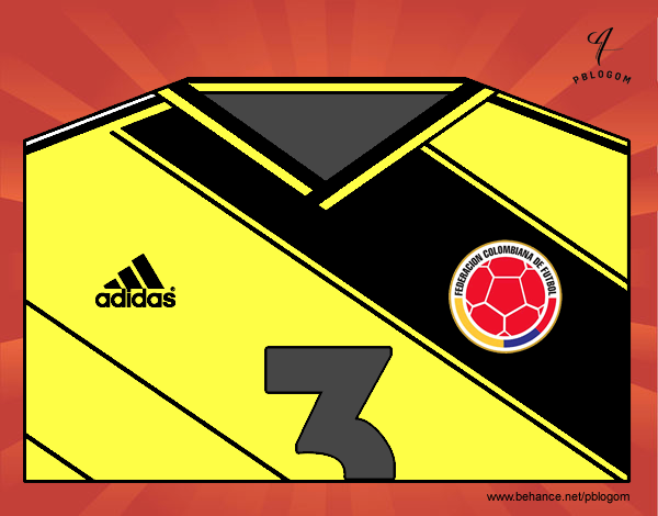 Dibujo Camiseta del mundial de fútbol 2014 de Colombia pintado por eula