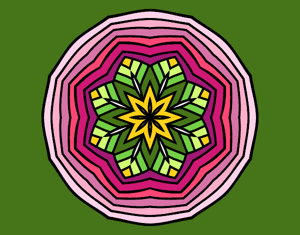 Dibujo Mandala cenital pintado por blanca