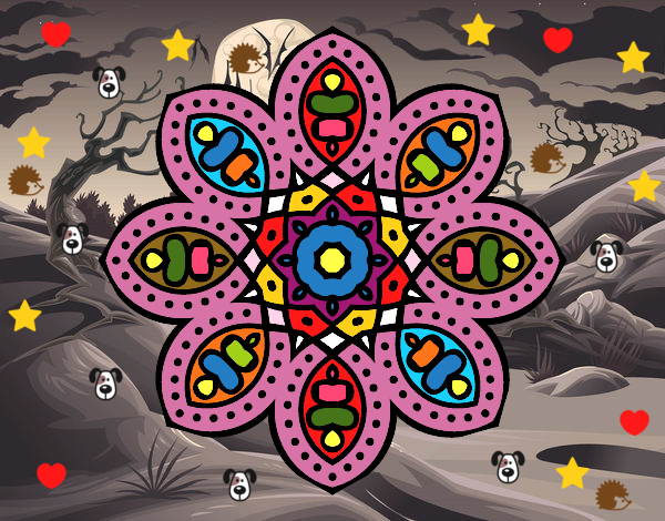 Dibujo Mandala de inspiración árabe pintado por TAKEN