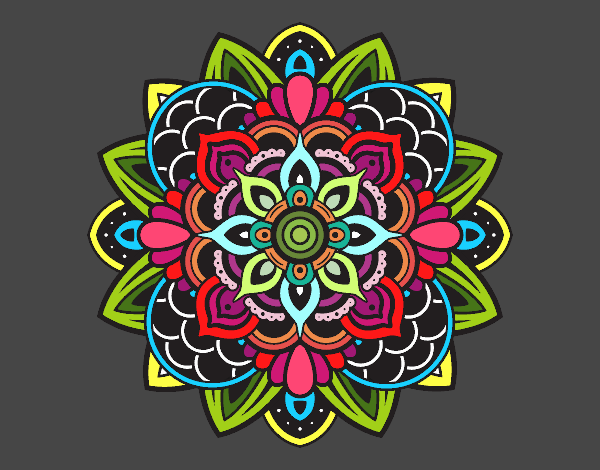 Dibujo Mandala decorativa pintado por blanca