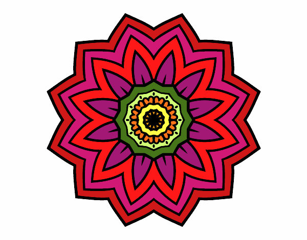 Dibujo Mandala flor de girasol pintado por LunaLunita