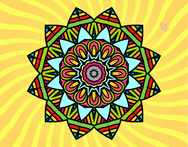 Dibujo Mandala frutal pintado por tilditus