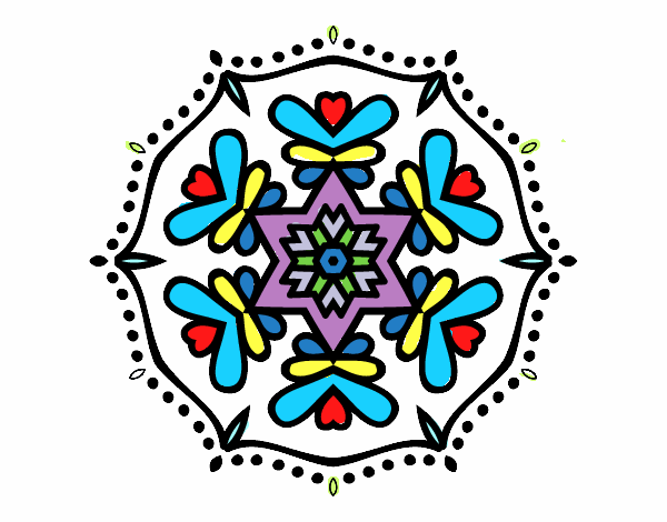 Dibujo Mandala simétrica pintado por tilditus