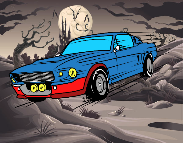 Dibujo Mustang retro pintado por VALEN4