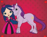 Dibujo Princesa y unicornio pintado por Noee12
