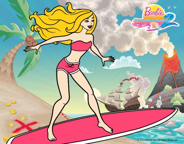 Dibujo Surfeando las olas pintado por bellakita