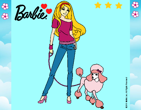 Dibujo Barbie con look moderno pintado por LunaLunita