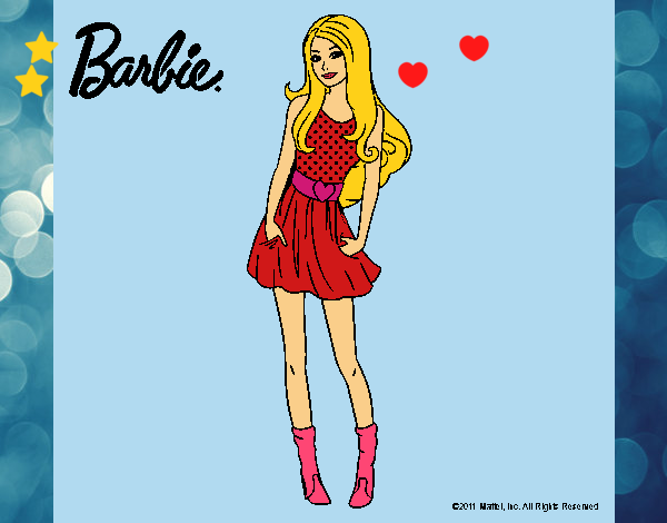 Dibujo Barbie veraniega pintado por LunaLunita