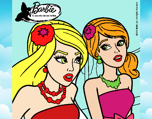 Dibujo Barbie y su amiga 1 pintado por LunaLunita