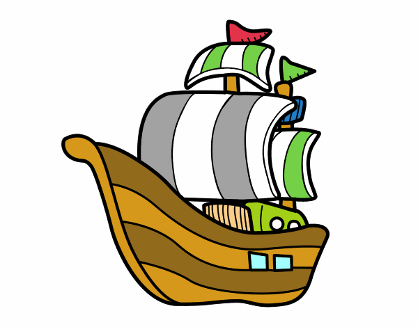 Dibujo Barco de corsarios pintado por fontanero