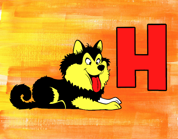 Dibujo H de Husky pintado por layer0321