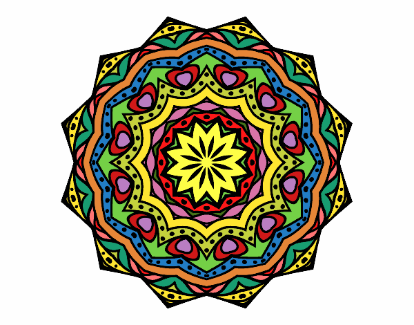 Dibujo Mandala con estratos pintado por tilditus