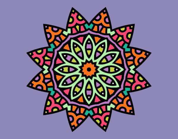 Dibujo Mandala estrella pintado por blanca