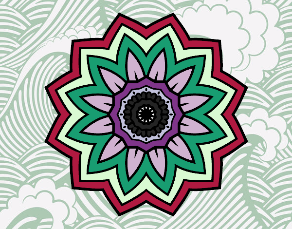 Dibujo Mandala flor de girasol pintado por DarkNeko
