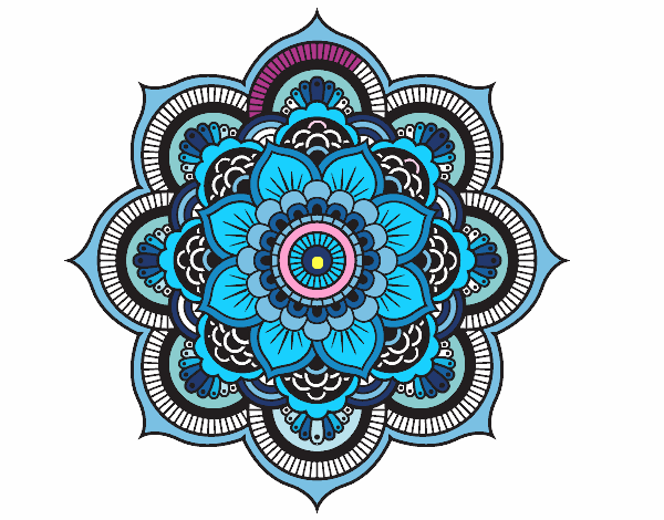 Dibujo Mandala flor oriental pintado por tilditus