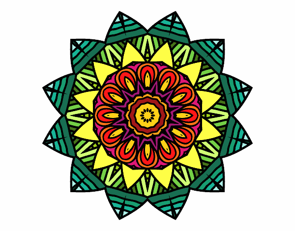 Dibujo Mandala frutal pintado por tilditus