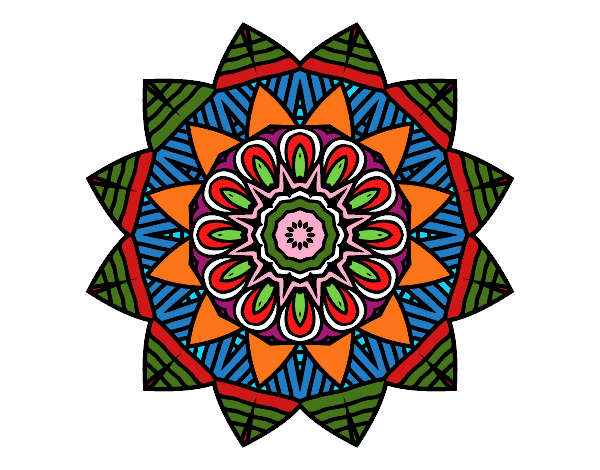 Dibujo Mandala frutal pintado por tilditus