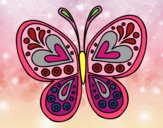 Dibujo Mandala mariposa pintado por hidalg