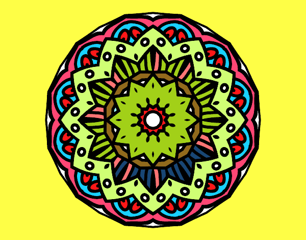 Dibujo Mandala modernista pintado por Agustina18