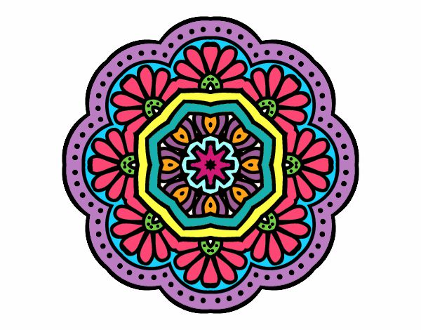 Dibujo Mandala mosaico modernista pintado por tilditus