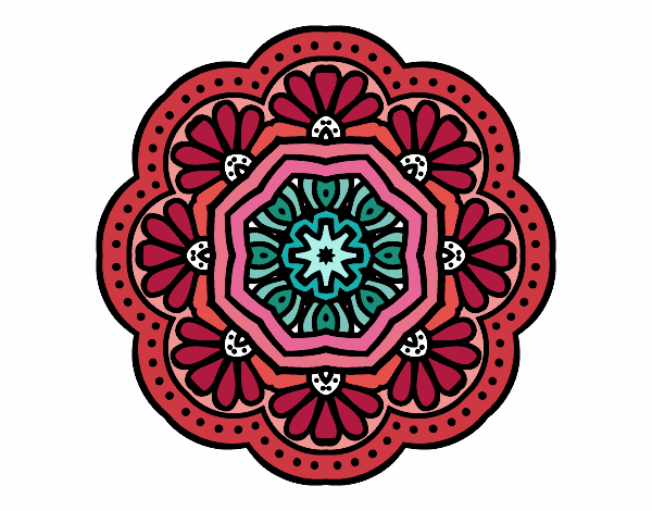 Dibujo Mandala mosaico modernista pintado por MiluuTurra