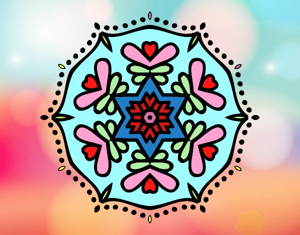 Dibujo Mandala simétrica pintado por MiluuTurra