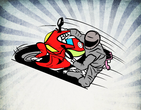 Dibujo Moto GP pintado por Plumas