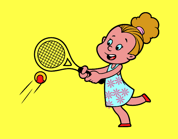 Niña jugando a tenis