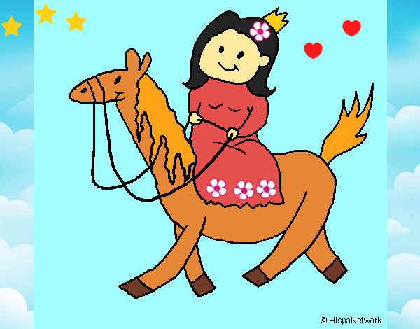 Dibujo Princesa a caballo pintado por LunaLunita