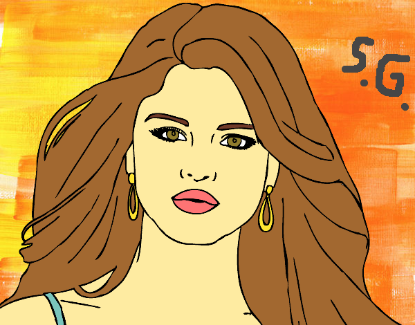 Dibujo Selena Gomez primer plano pintado por tilditus