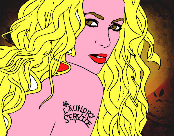 Dibujo Shakira - Servicio de lavandería pintado por anasue