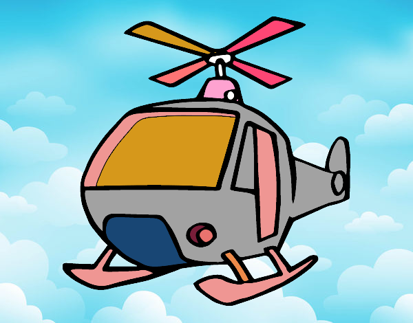 Dibujo Un Helicóptero pintado por Plumas