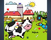 Dibujo Vaca en la granja pintado por Cookie1D