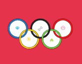 Dibujo Anillas de los juegos olimpícos pintado por amricci